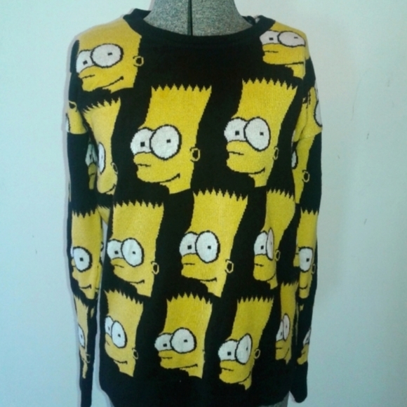The Simpsons x KOTON All Over Print Sweater Jumper Pullover SweatShirt womens S - Picture 8 of 8